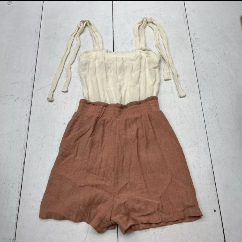 Mine Cream and Tan Jumpsuit